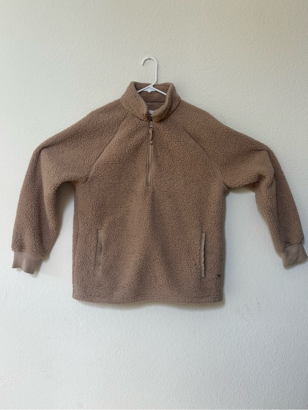 Goodfellow & Co Brown Sherpa Fleece Quarter Zip Pullover Men’s M